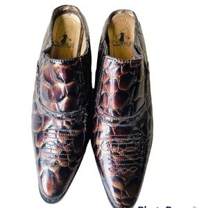 Corkys Slip On Mules Brown Crocodile Embossed Women’s Shoes Size 8